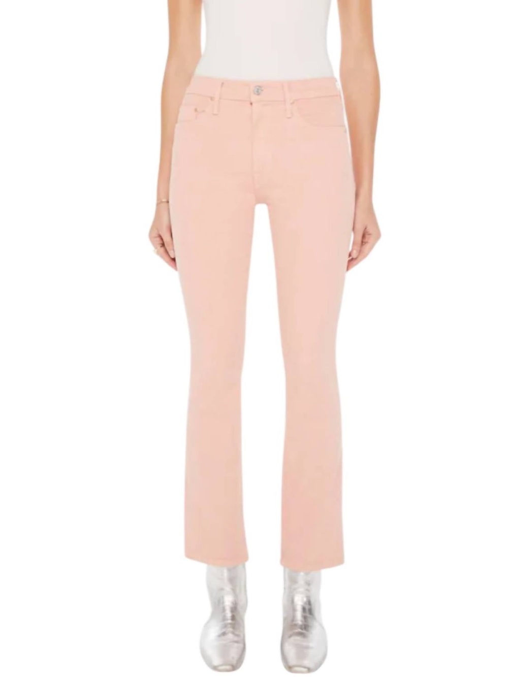 MOTHER Superior The Insider Hover Jeans in Peach Parfait